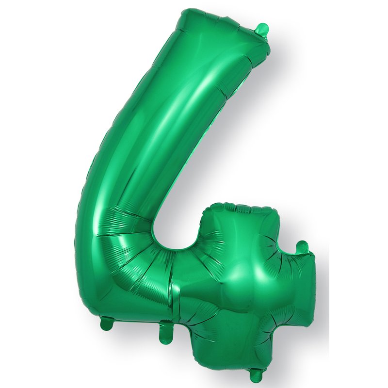 34in NUMBER 4 GREEN JUMBO FOIL BALLOON