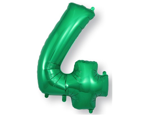34in NUMBER 4 GREEN JUMBO FOIL BALLOON