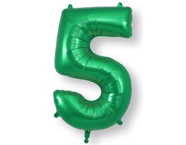 34in NUMBER 5 GREEN JUMBO FOIL BALLOON