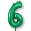 34in NUMBER 6 GREEN JUMBO FOIL BALLOON