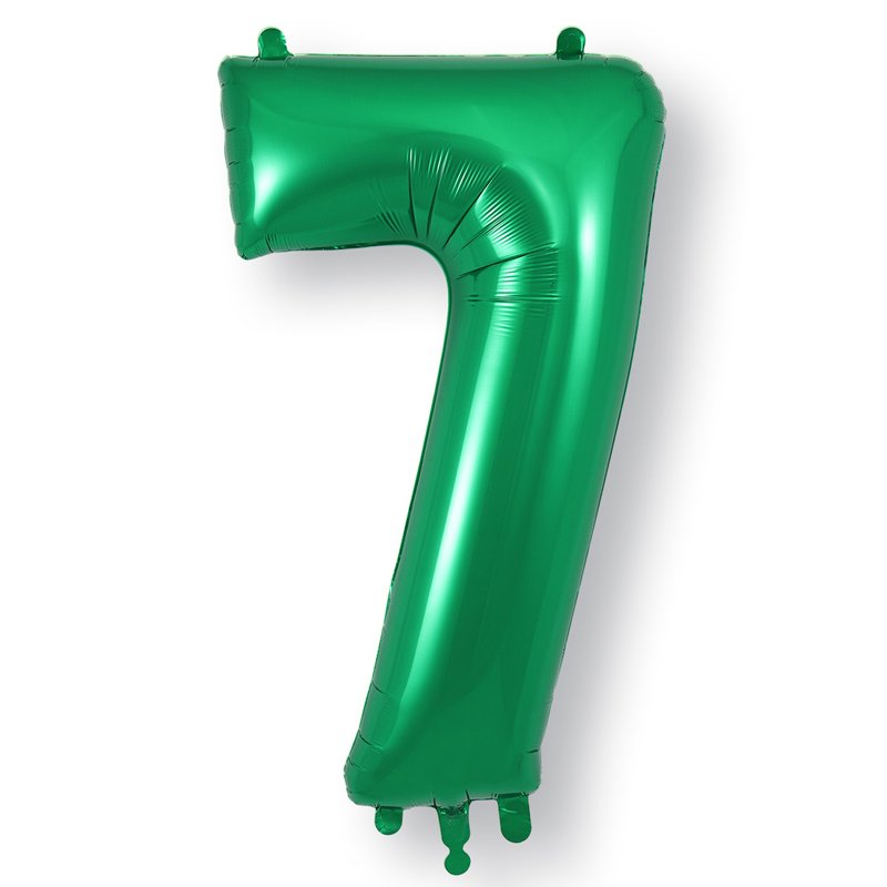 34in NUMBER 7 GREEN JUMBO FOIL BALLOON