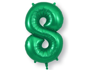 34in NUMBER 8 GREEN JUMBO FOIL BALLOON