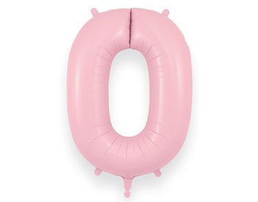 34in NUMBER 0 MATTE PINK JUMBO FOIL BALLOON