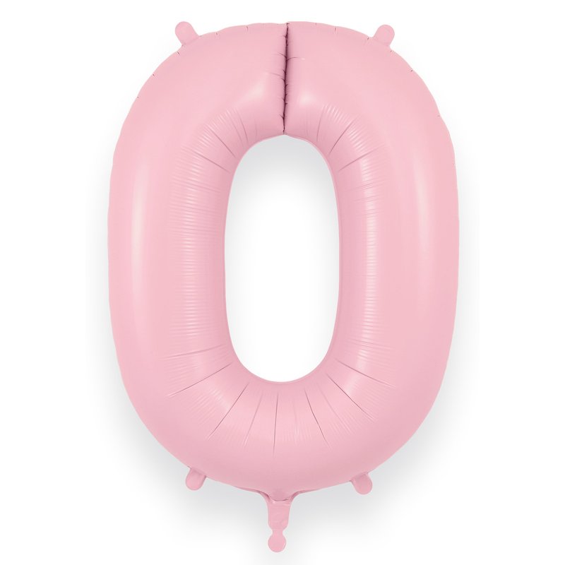 34in NUMBER 0 MATTE PINK JUMBO FOIL BALLOON