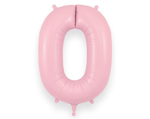 34in NUMBER 0 MATTE PINK JUMBO FOIL BALLOON