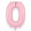 34in NUMBER 0 MATTE PINK JUMBO FOIL BALLOON