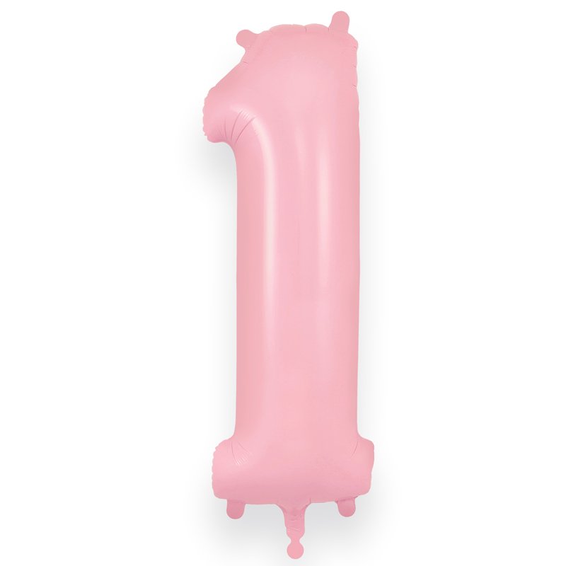 34in NUMBER 1 MATTE PINK JUMBO FOIL BALLOON