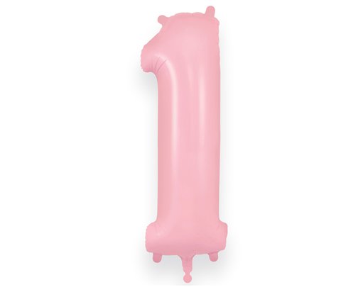 34in NUMBER 1 MATTE PINK JUMBO FOIL BALLOON
