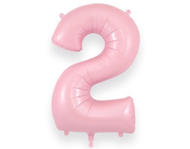 34in NUMBER 2 MATTE PINK JUMBO FOIL BALLOON