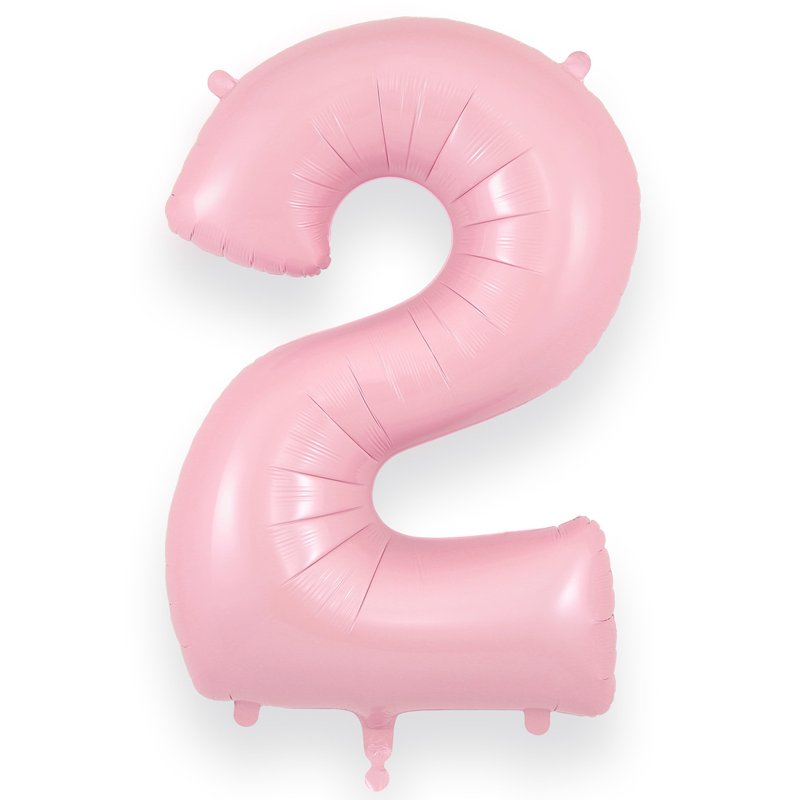 34in NUMBER 2 MATTE PINK JUMBO FOIL BALLOON