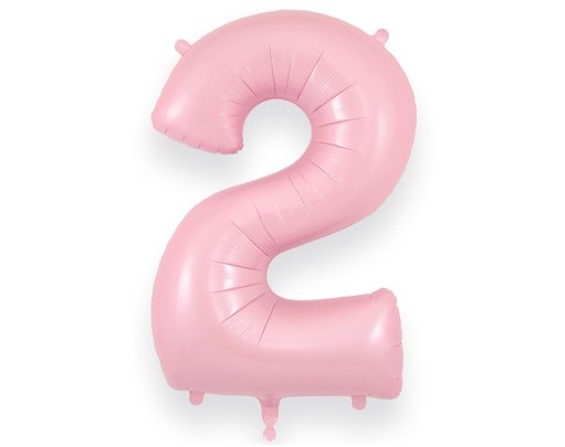 34in NUMBER 2 MATTE PINK JUMBO FOIL BALLOON