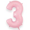 34in NUMBER 3 MATTE PINK JUMBO FOIL BALLOON
