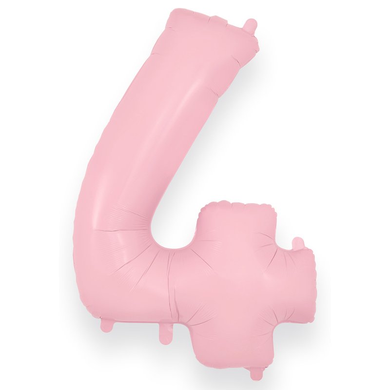 34in NUMBER 4 MATTE PINK JUMBO FOIL BALLOON