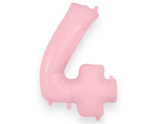 34in NUMBER 4 MATTE PINK JUMBO FOIL BALLOON
