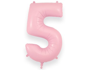 34in NUMBER 5 MATTE PINK JUMBO FOIL BALLOON
