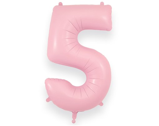 34in NUMBER 5 MATTE PINK JUMBO FOIL BALLOON