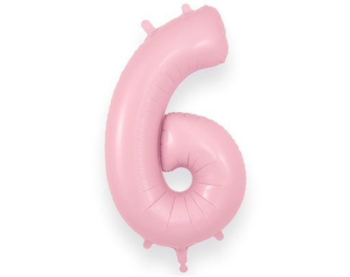 34in NUMBER 6 MATTE PINK JUMBO FOIL BALLOON
