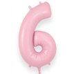 34in NUMBER 6 MATTE PINK JUMBO FOIL BALLOON