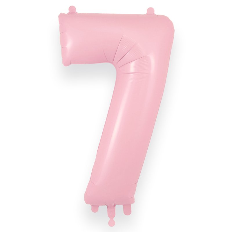 34in NUMBER 7 MATTE PINK JUMBO FOIL BALLOON