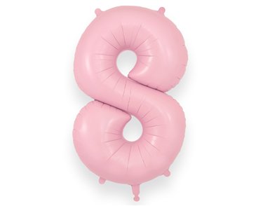 34in NUMBER 8 MATTE PINK JUMBO FOIL BALLOON