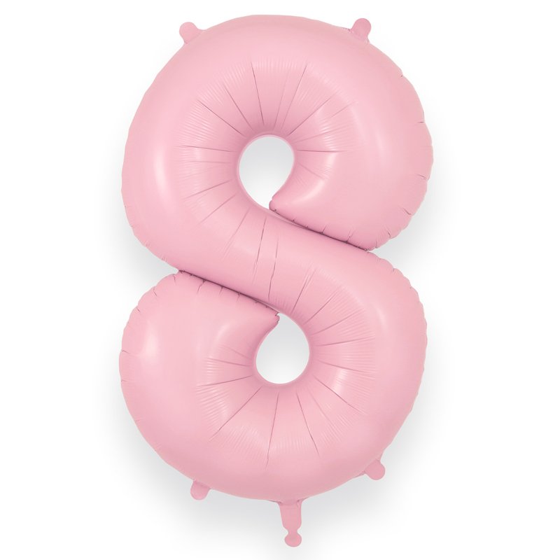 34in NUMBER 8 MATTE PINK JUMBO FOIL BALLOON