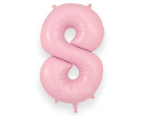 34in NUMBER 8 MATTE PINK JUMBO FOIL BALLOON