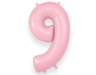 34in NUMBER 9 MATTE PINK JUMBO FOIL BALLOON
