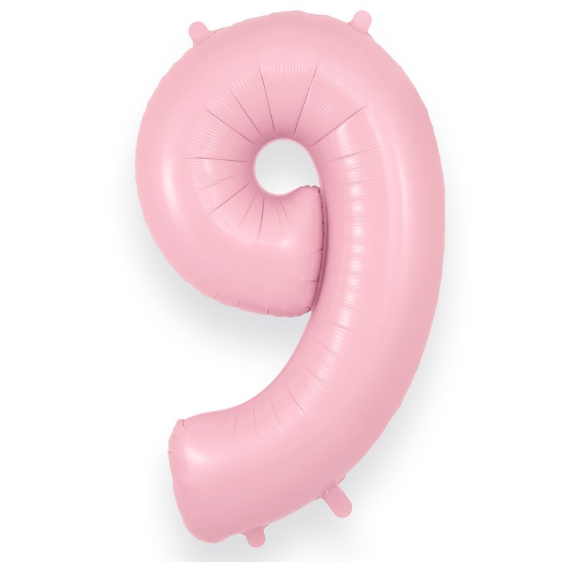 34in NUMBER 9 MATTE PINK JUMBO FOIL BALLOON