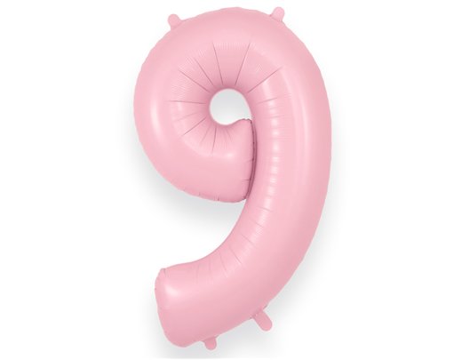34in NUMBER 9 MATTE PINK JUMBO FOIL BALLOON