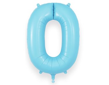 34in NUMBER 0 MATTE BLUE JUMBO FOIL BALLOON