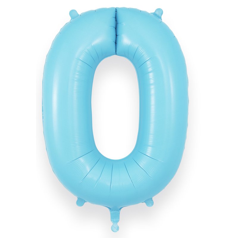 34in NUMBER 0 MATTE BLUE JUMBO FOIL BALLOON
