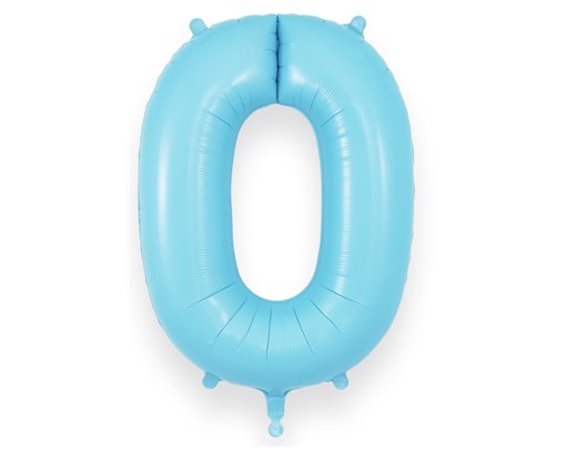 34in NUMBER 0 MATTE BLUE JUMBO FOIL BALLOON