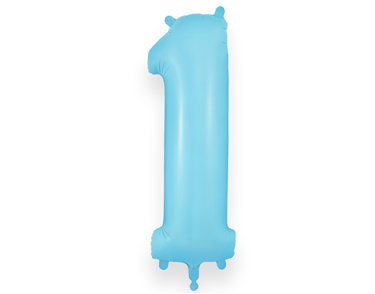 34in NUMBER 1 MATTE BLUE JUMBO FOIL BALLOON