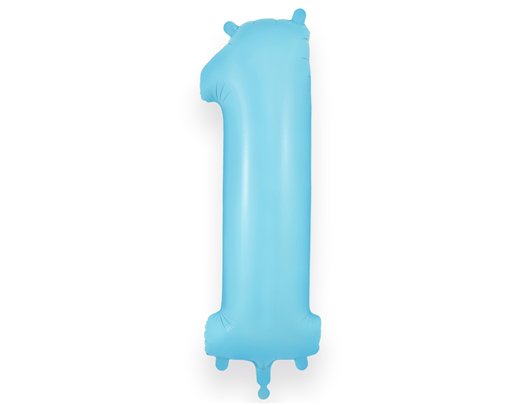 34in NUMBER 1 MATTE BLUE JUMBO FOIL BALLOON