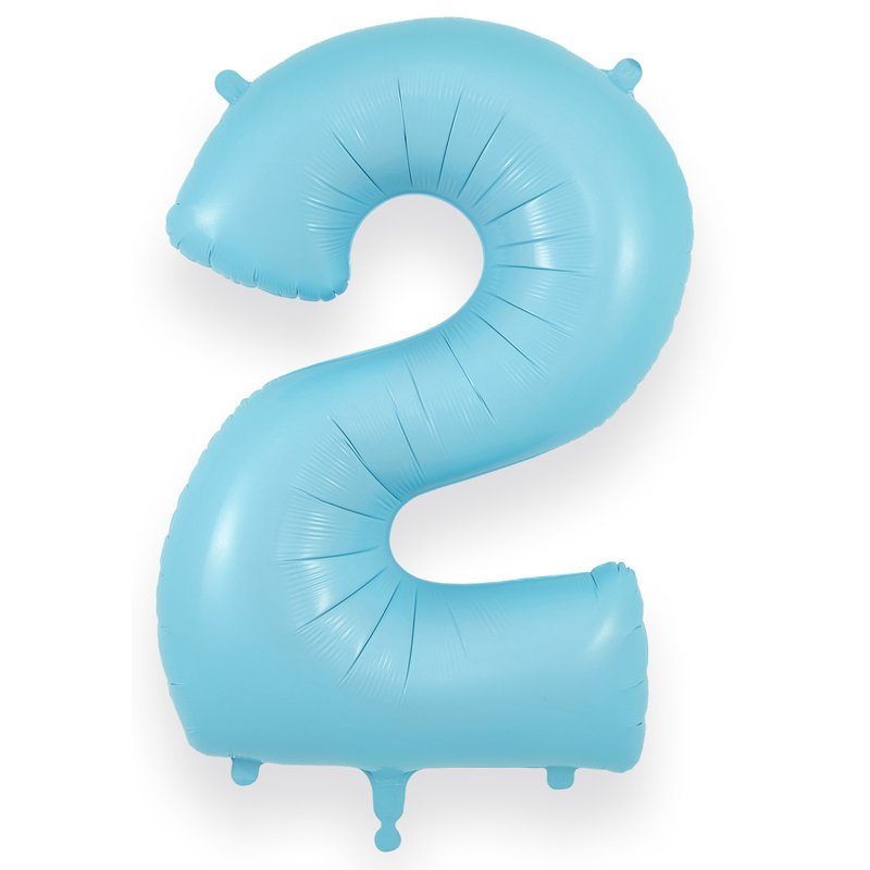 34in NUMBER 2 MATTE BLUE JUMBO FOIL BALLOON