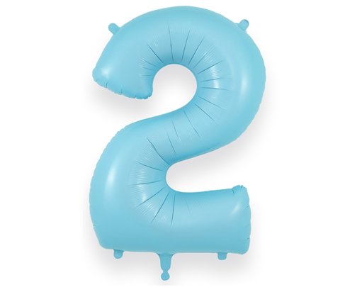 34in NUMBER 2 MATTE BLUE JUMBO FOIL BALLOON