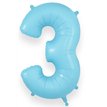 34in NUMBER 3 MATTE BLUE JUMBO FOIL BALLOON