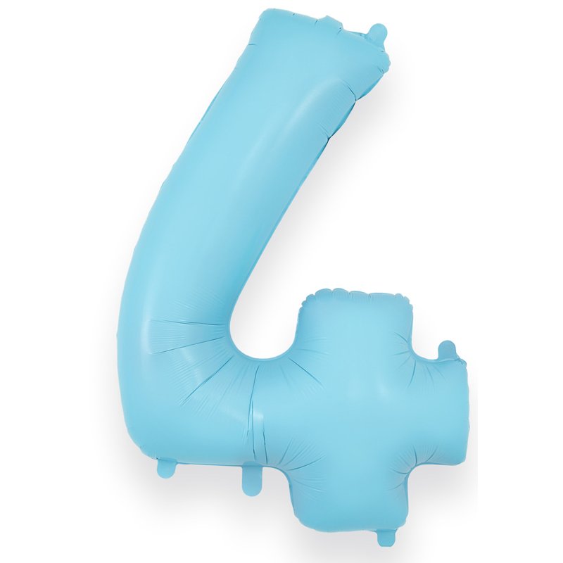 34in NUMBER 4 MATTE BLUE JUMBO FOIL BALLOON