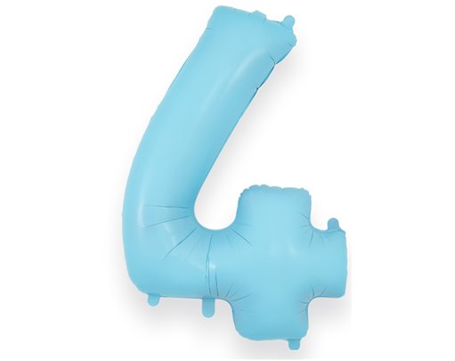 34in NUMBER 4 MATTE BLUE JUMBO FOIL BALLOON