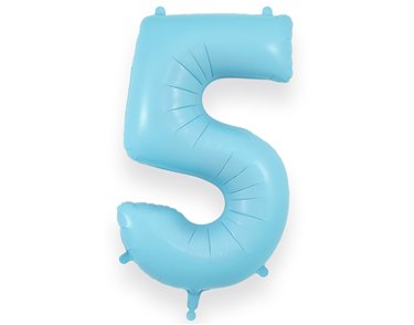 34in NUMBER 5 MATTE BLUE JUMBO FOIL BALLOON