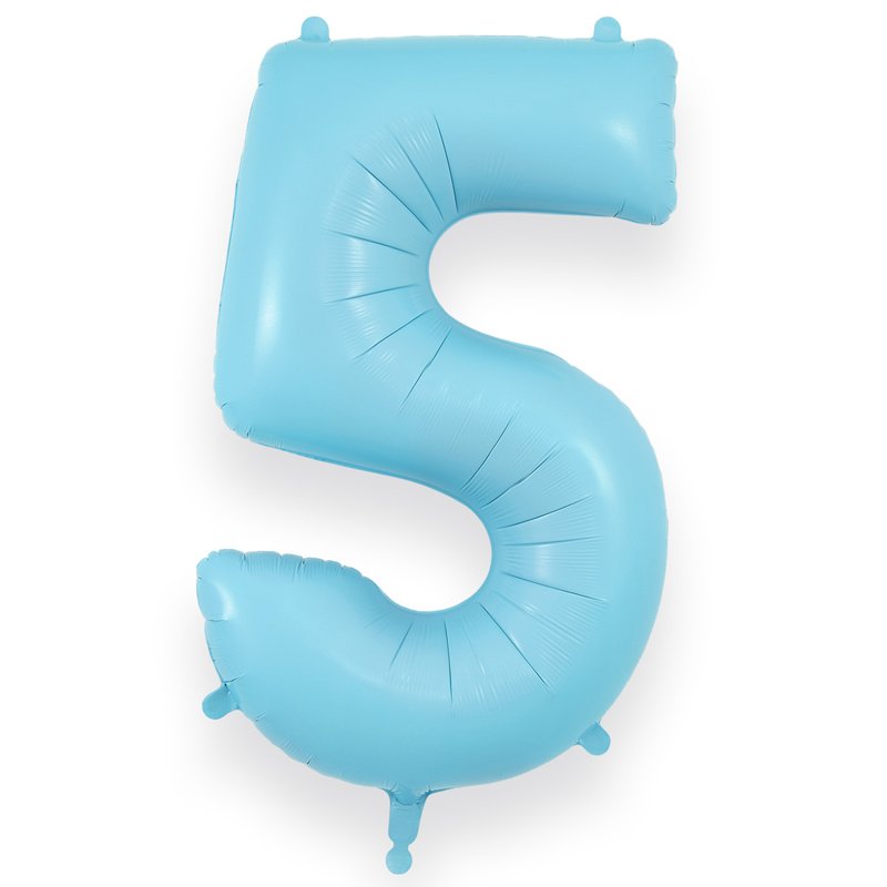 34in NUMBER 5 MATTE BLUE JUMBO FOIL BALLOON