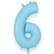 34in NUMBER 6 MATTE BLUE JUMBO FOIL BALLOON