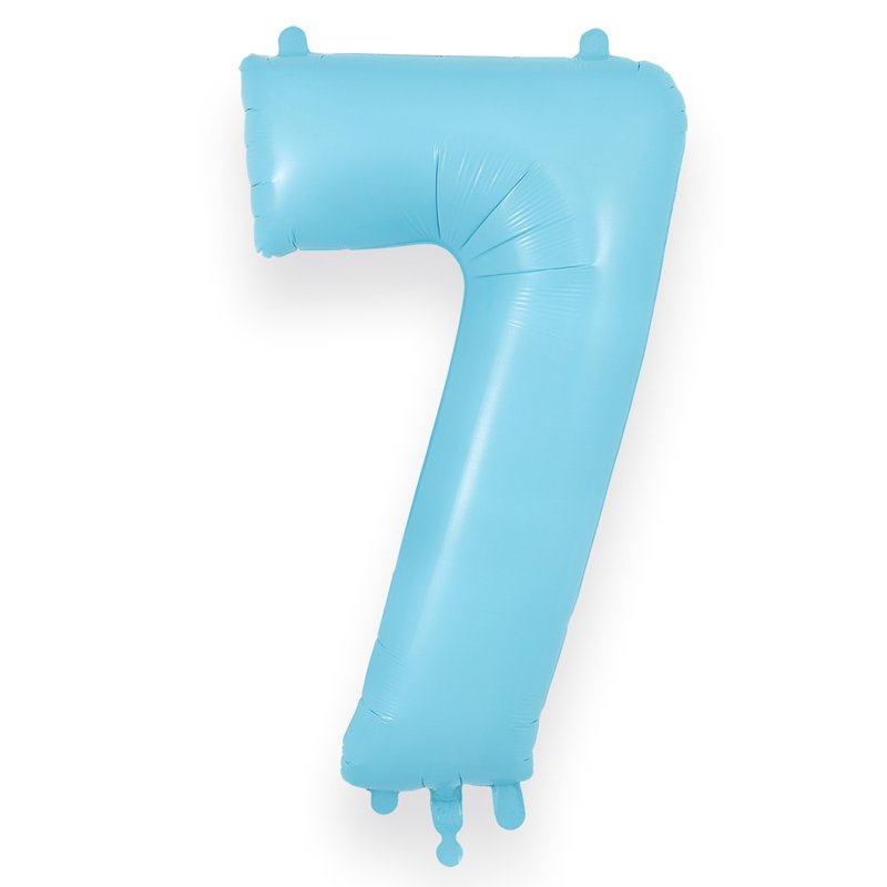 34in NUMBER 7 MATTE BLUE JUMBO FOIL BALLOON