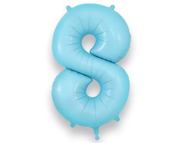 34in NUMBER 8 MATTE BLUE JUMBO FOIL BALLOON