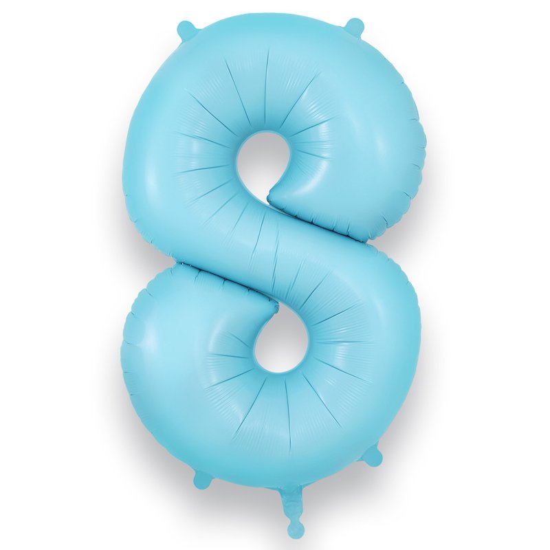 34in NUMBER 8 MATTE BLUE JUMBO FOIL BALLOON