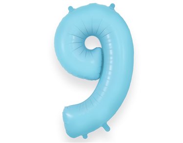 34in NUMBER 9 MATTE BLUE JUMBO FOIL BALLOON