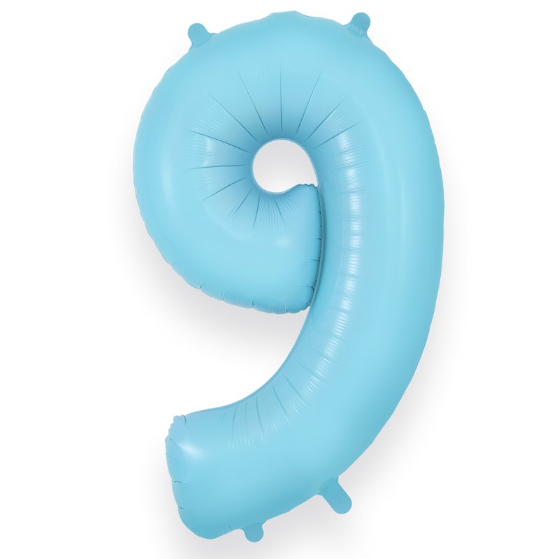 34in NUMBER 9 MATTE BLUE JUMBO FOIL BALLOON
