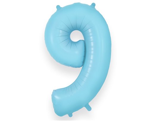 34in NUMBER 9 MATTE BLUE JUMBO FOIL BALLOON