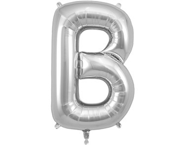 34in LETTER B SILVER JUMBO FOIL BALLOON
