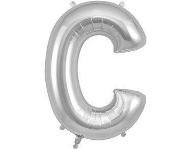 34in LETTER C SILVER JUMBO FOIL BALLOON